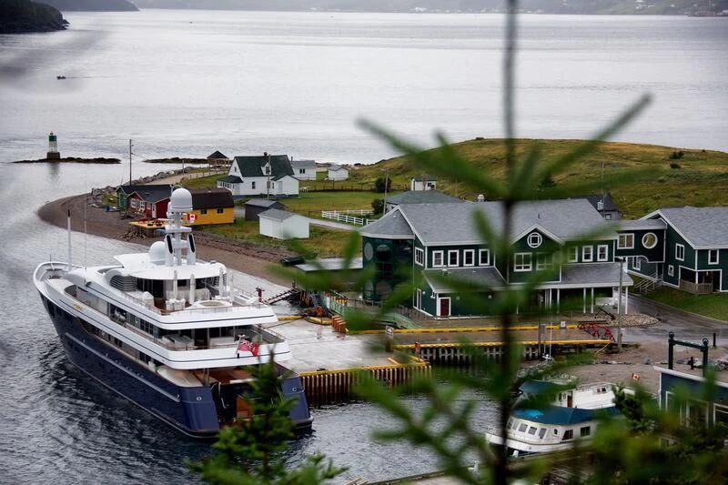 a large ship in the water aboard ARCHIMEDES Yacht for Sale