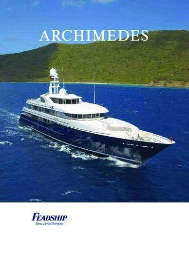 a white boat in the water aboard ARCHIMEDES Yacht for Sale