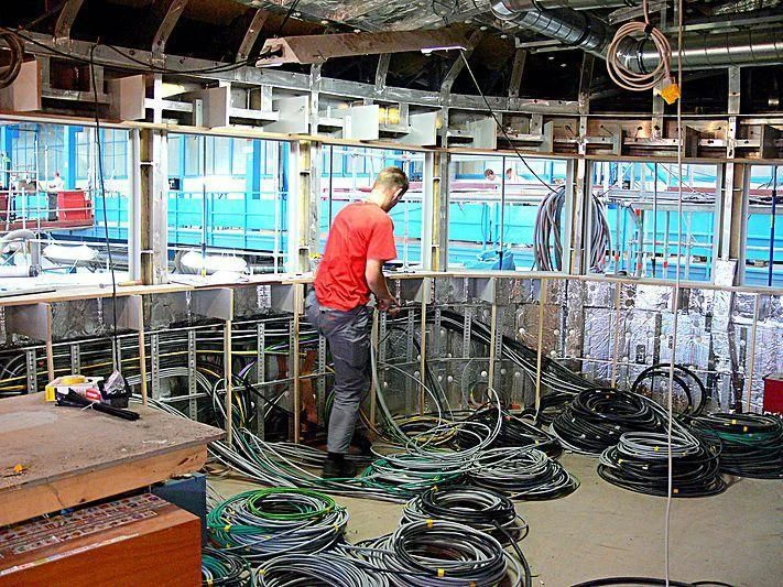 a person working in a factory aboard ARCHIMEDES Yacht for Sale