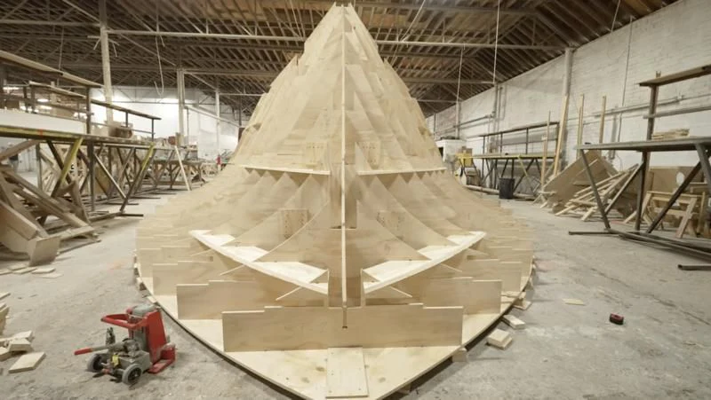 a large wooden structure aboard JARRETT BAY 90/68 Yacht for Sale