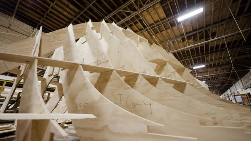 a large white sculpture aboard JARRETT BAY 90/68 Yacht for Sale