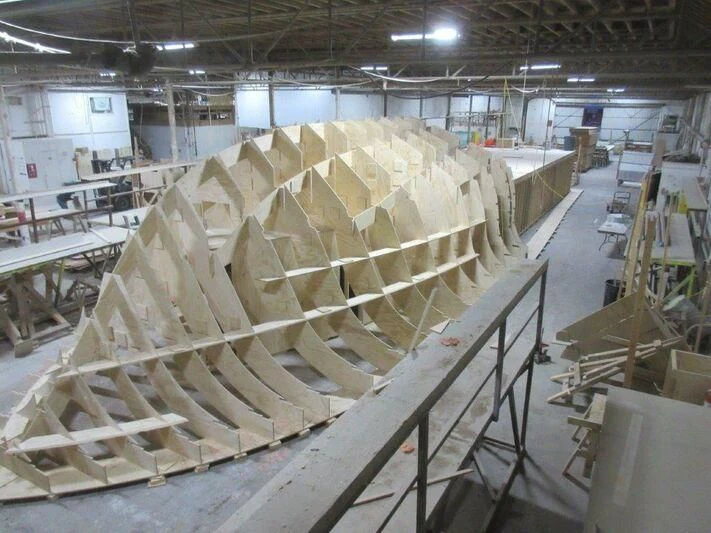 a large factory with many machines aboard JARRETT BAY 90/68 Yacht for Sale