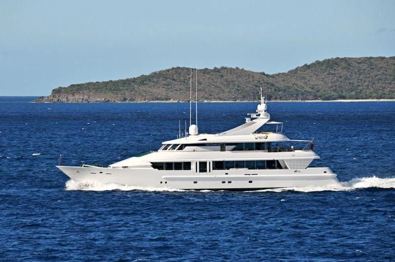 a white yacht in the water aboard AQUALIBRIUM 1 Yacht for Sale