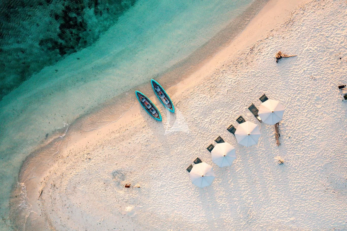 a boat on a beach aboard VELA Yacht for Charter