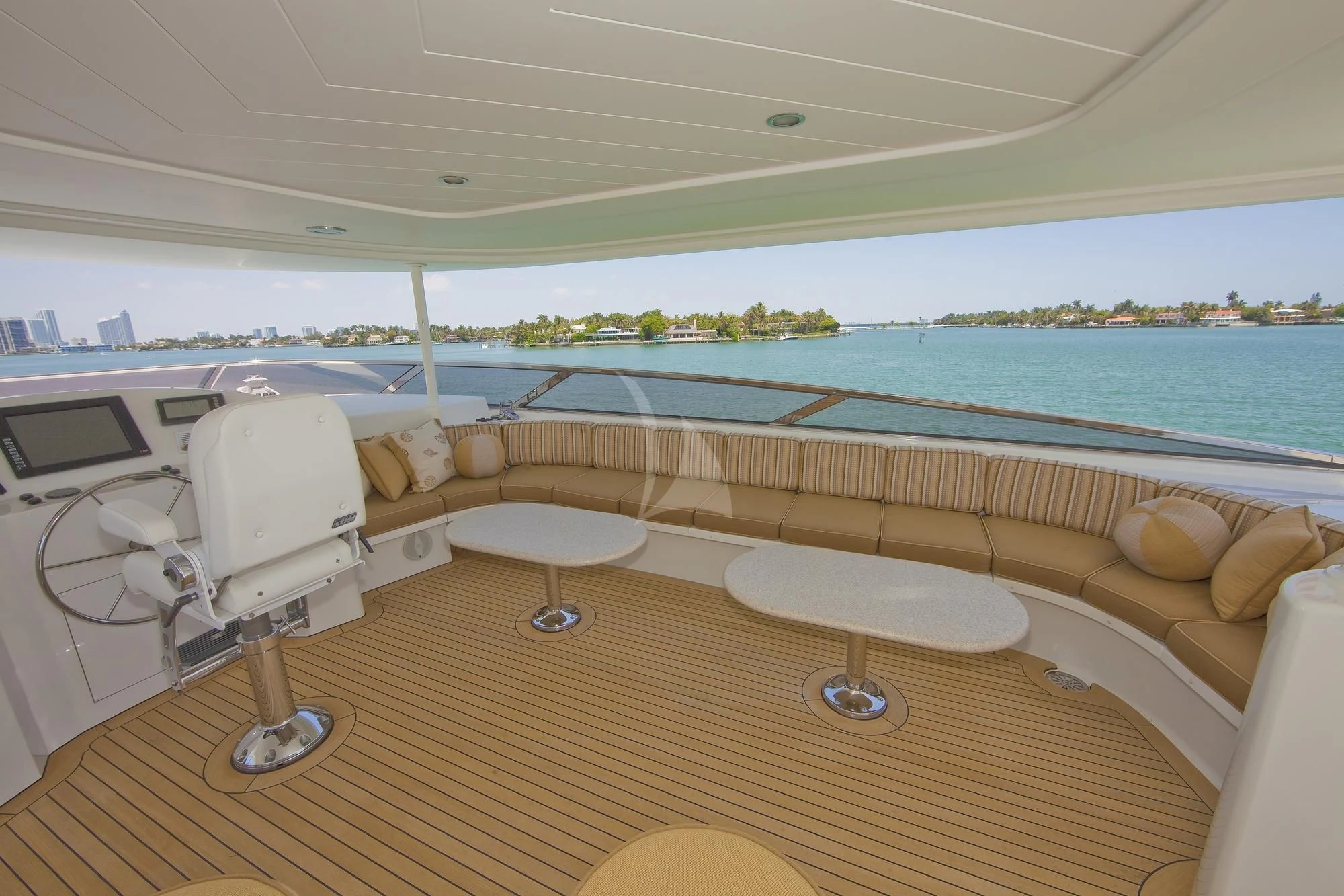 a room with a bed and a pool aboard LADY GRACE Yacht for Sale