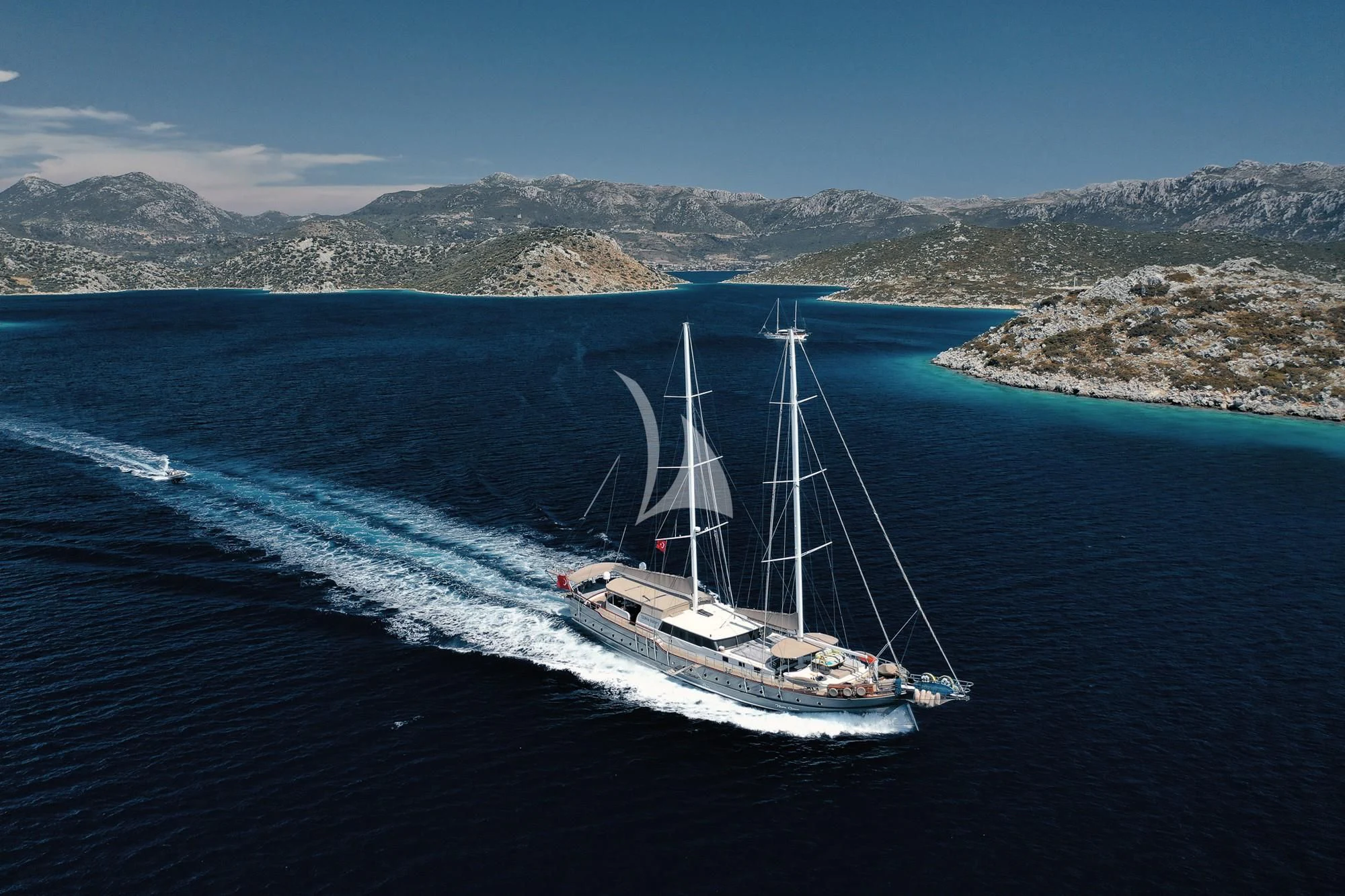 a boat on the water aboard NEVRA QUEEN Yacht for Sale