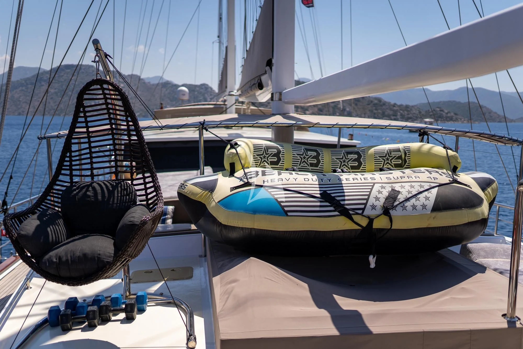 a boat on a beach aboard NEVRA QUEEN Yacht for Sale