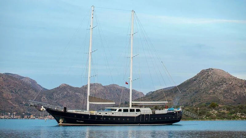 a boat on the water aboard NEVRA QUEEN Yacht for Sale
