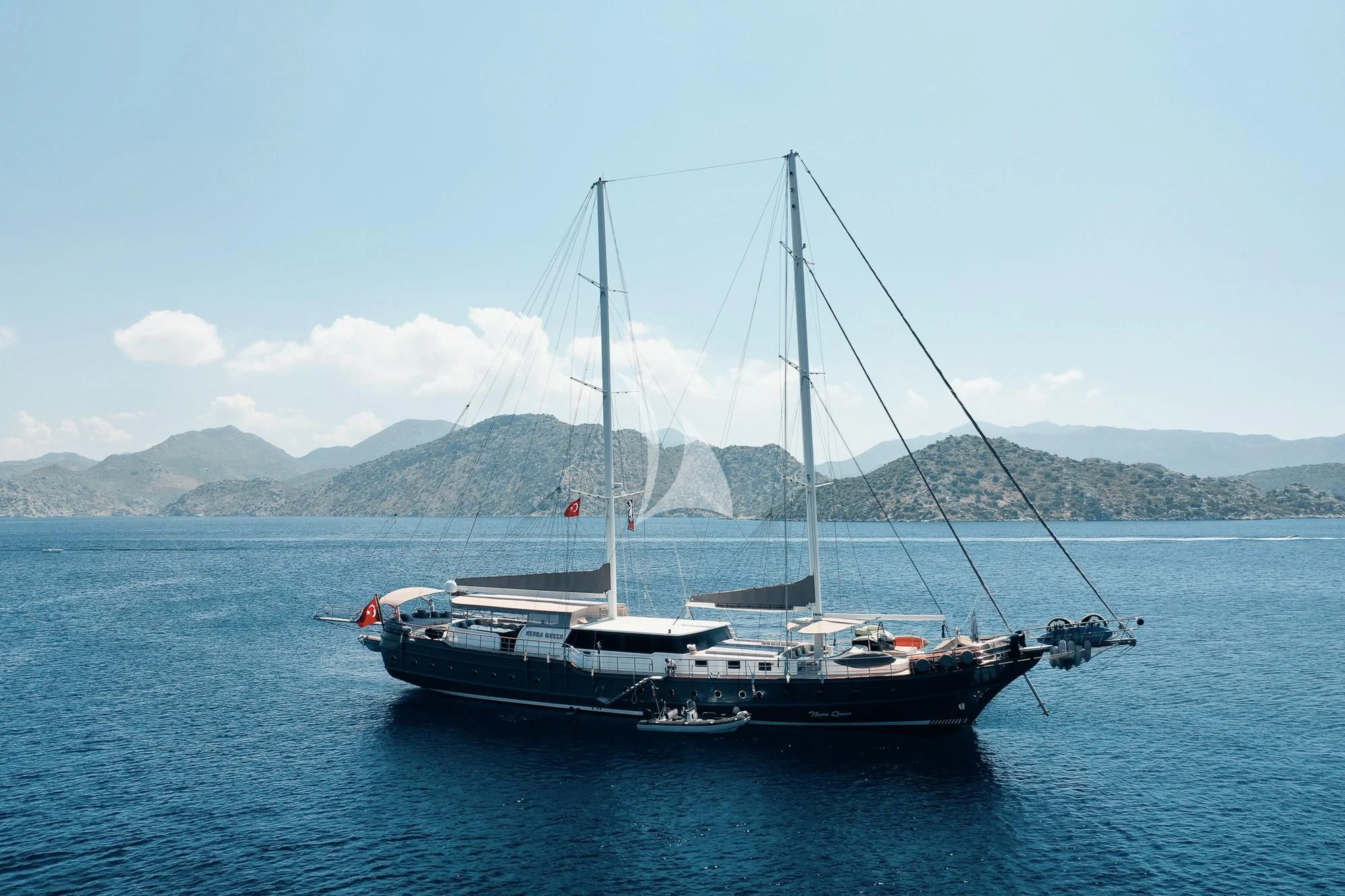 a boat on the water aboard NEVRA QUEEN Yacht for Sale
