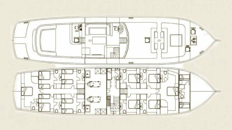 diagram, engineering drawing aboard NEVRA QUEEN Yacht for Sale