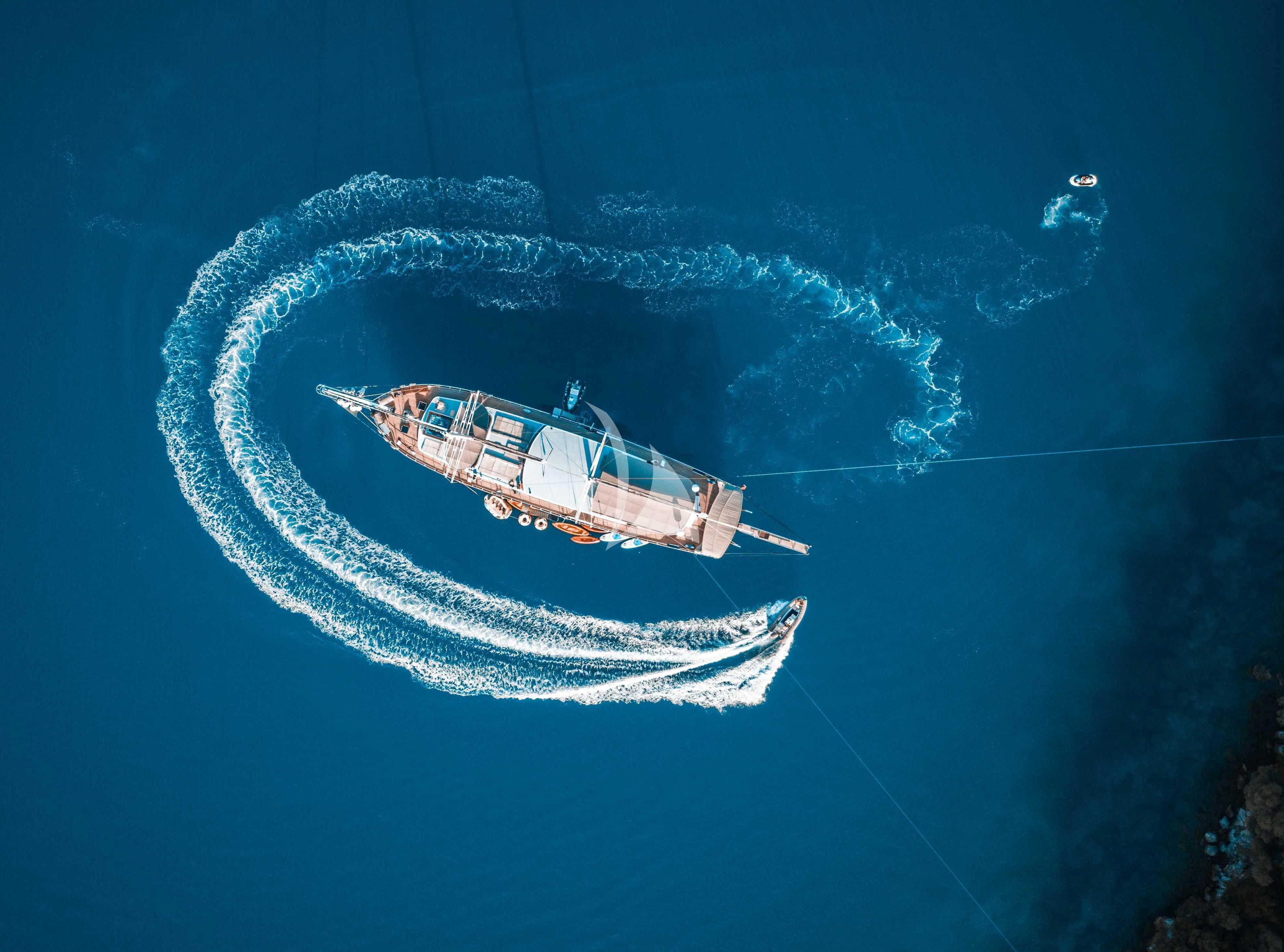 a satellite in outer space aboard NEVRA QUEEN Yacht for Sale