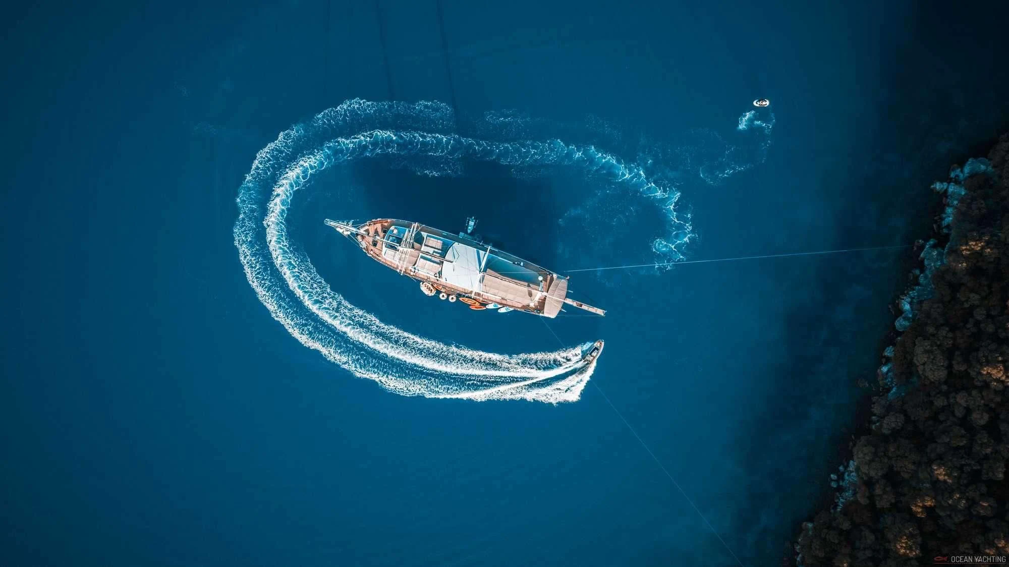 a boat in the water aboard NEVRA QUEEN Yacht for Sale