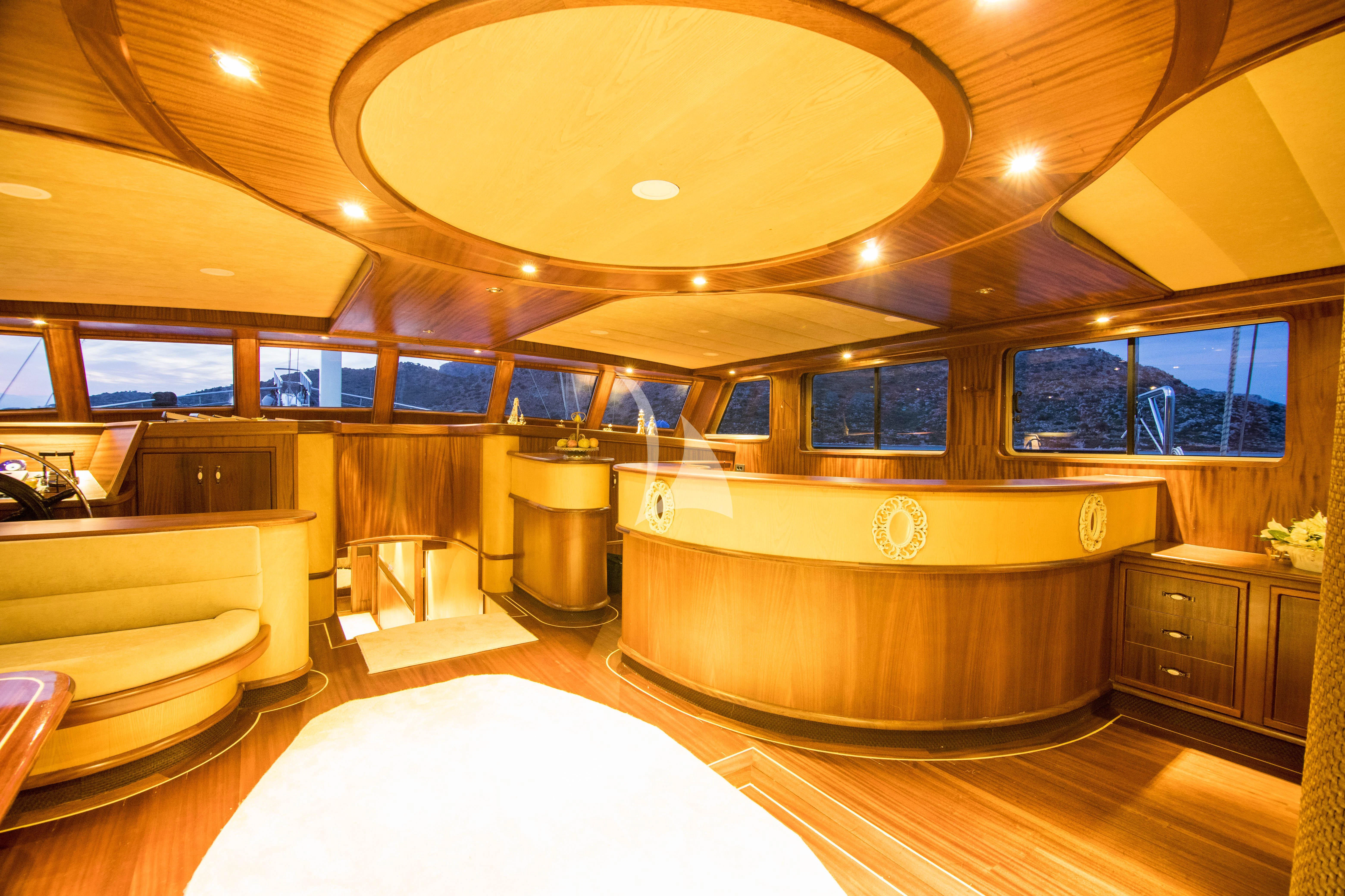 a large bathroom with a large tub aboard NEVRA QUEEN Yacht for Sale