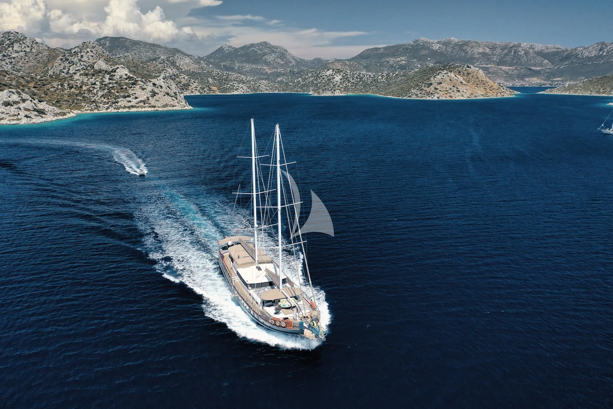 a boat on the water aboard NEVRA QUEEN Yacht for Sale