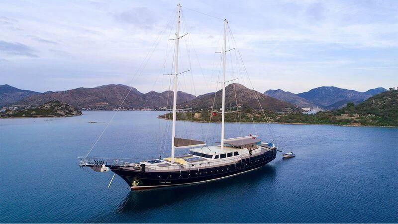 a boat in the water aboard NEVRA QUEEN Yacht for Sale