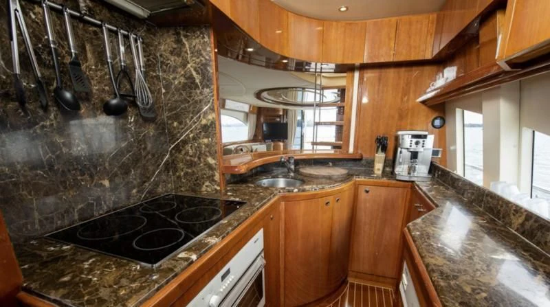 a kitchen with granite counter tops aboard INTEGRITY Yacht for Sale