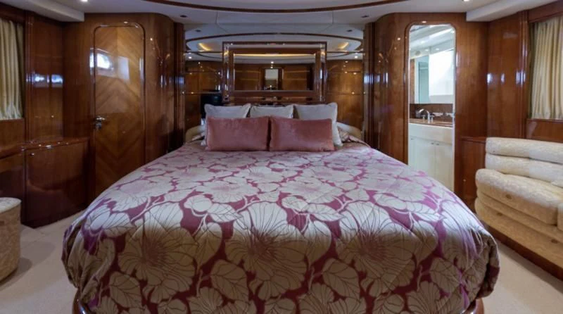 a bed in a cabin aboard INTEGRITY Yacht for Sale