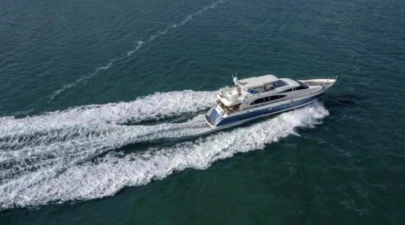 a boat in the water aboard INTEGRITY Yacht for Sale