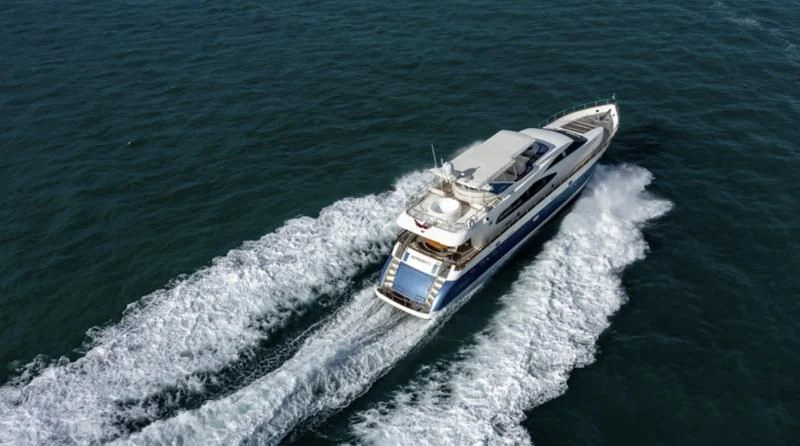 a boat in the water aboard INTEGRITY Yacht for Sale
