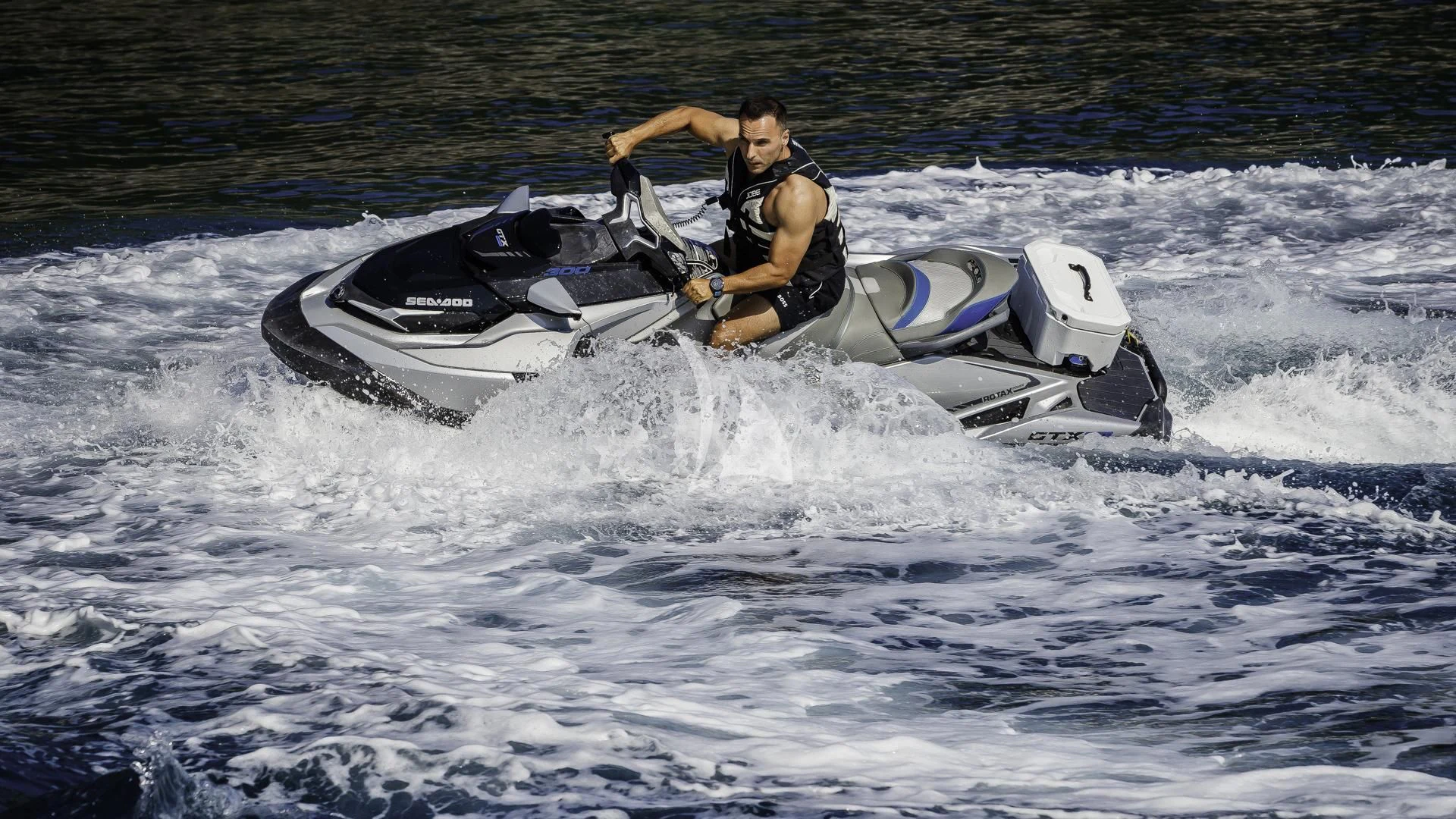 a man on a jet ski aboard THE BEST WAY Yacht for Sale