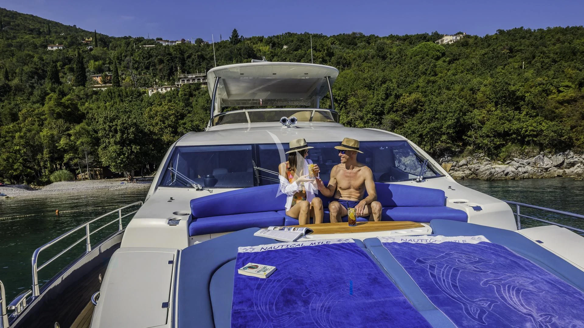 a man and a woman in a boat aboard THE BEST WAY Yacht for Sale
