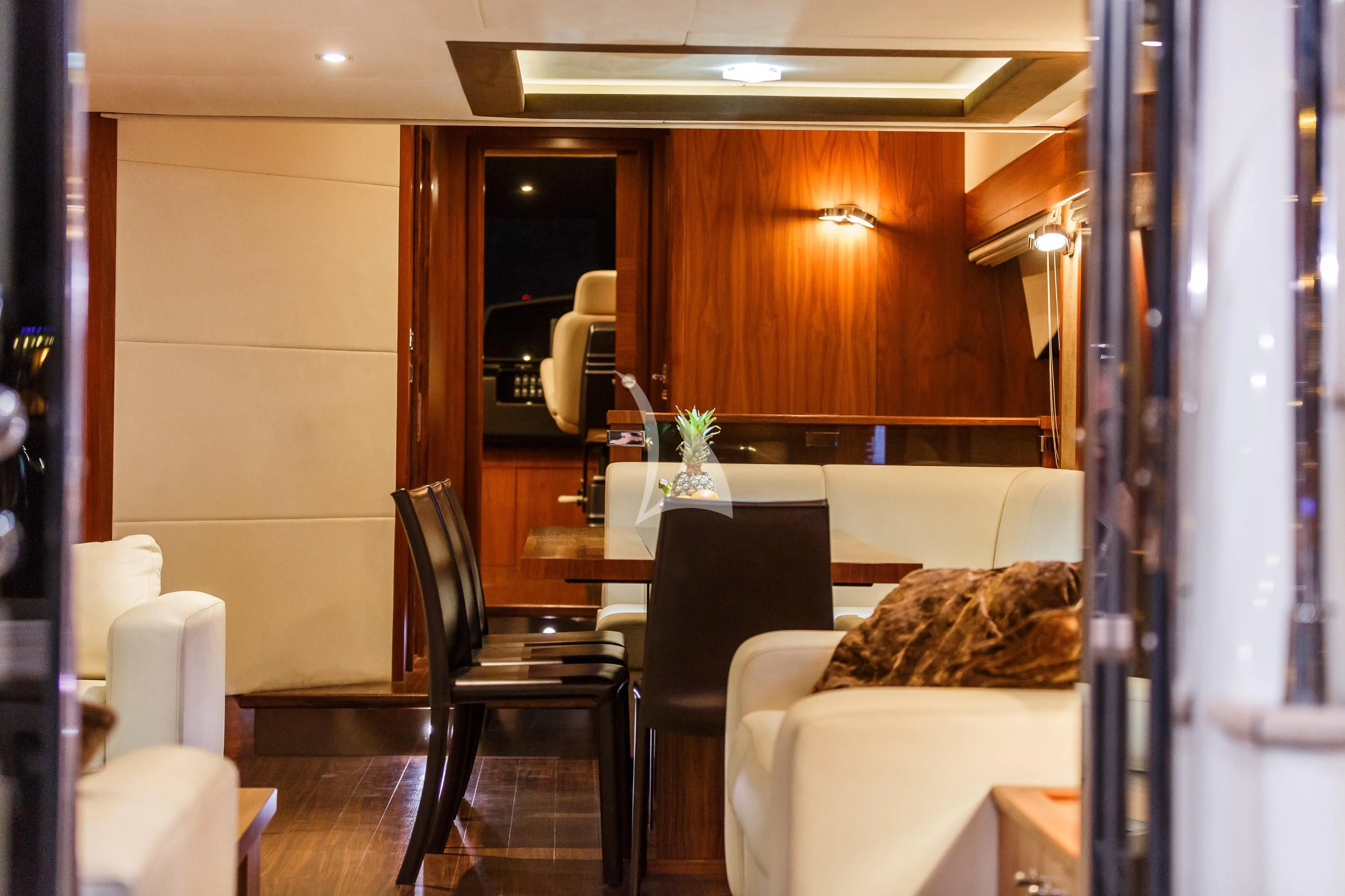 a room with a couch and a table aboard THE BEST WAY Yacht for Sale
