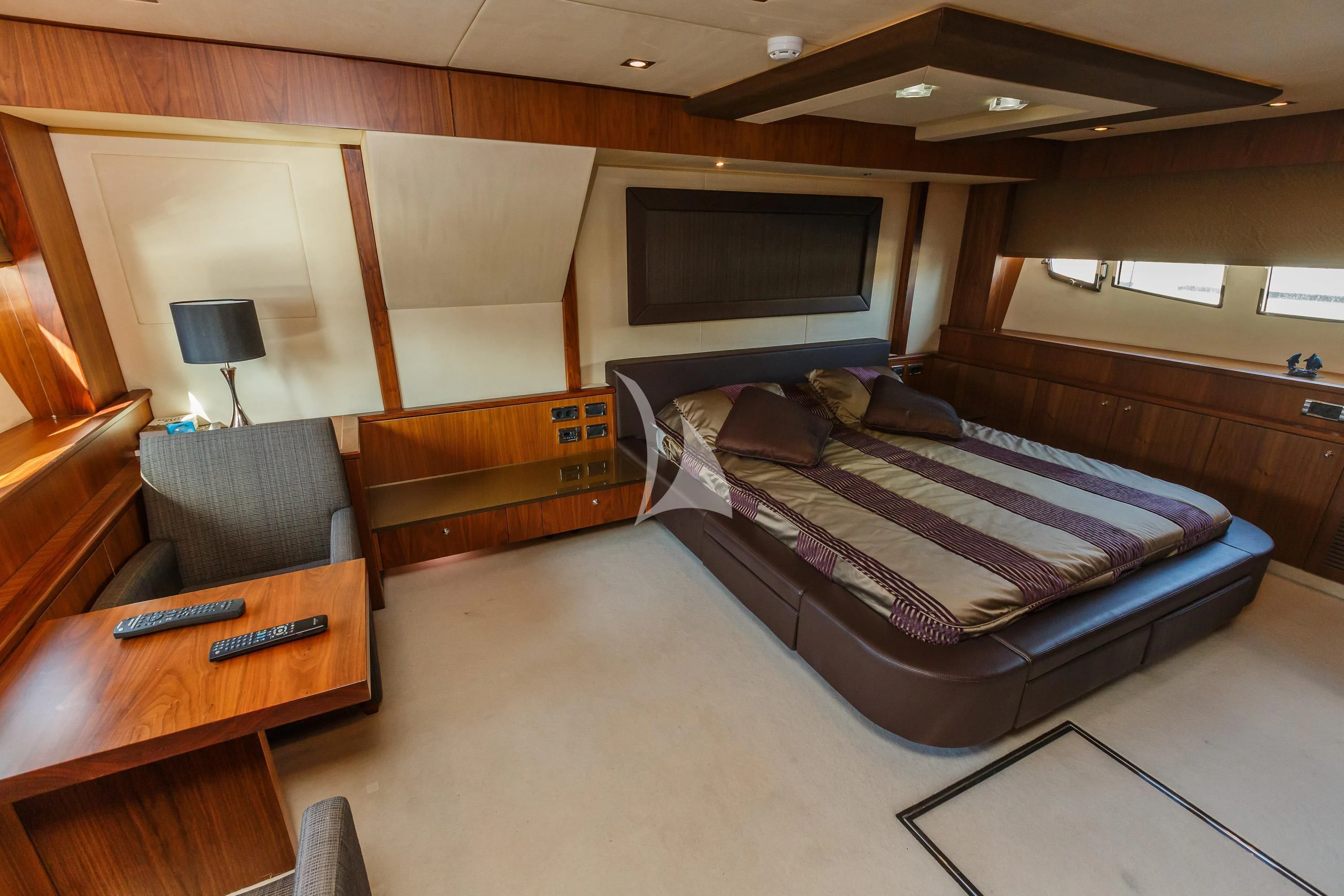 a bed in a room aboard THE BEST WAY Yacht for Sale