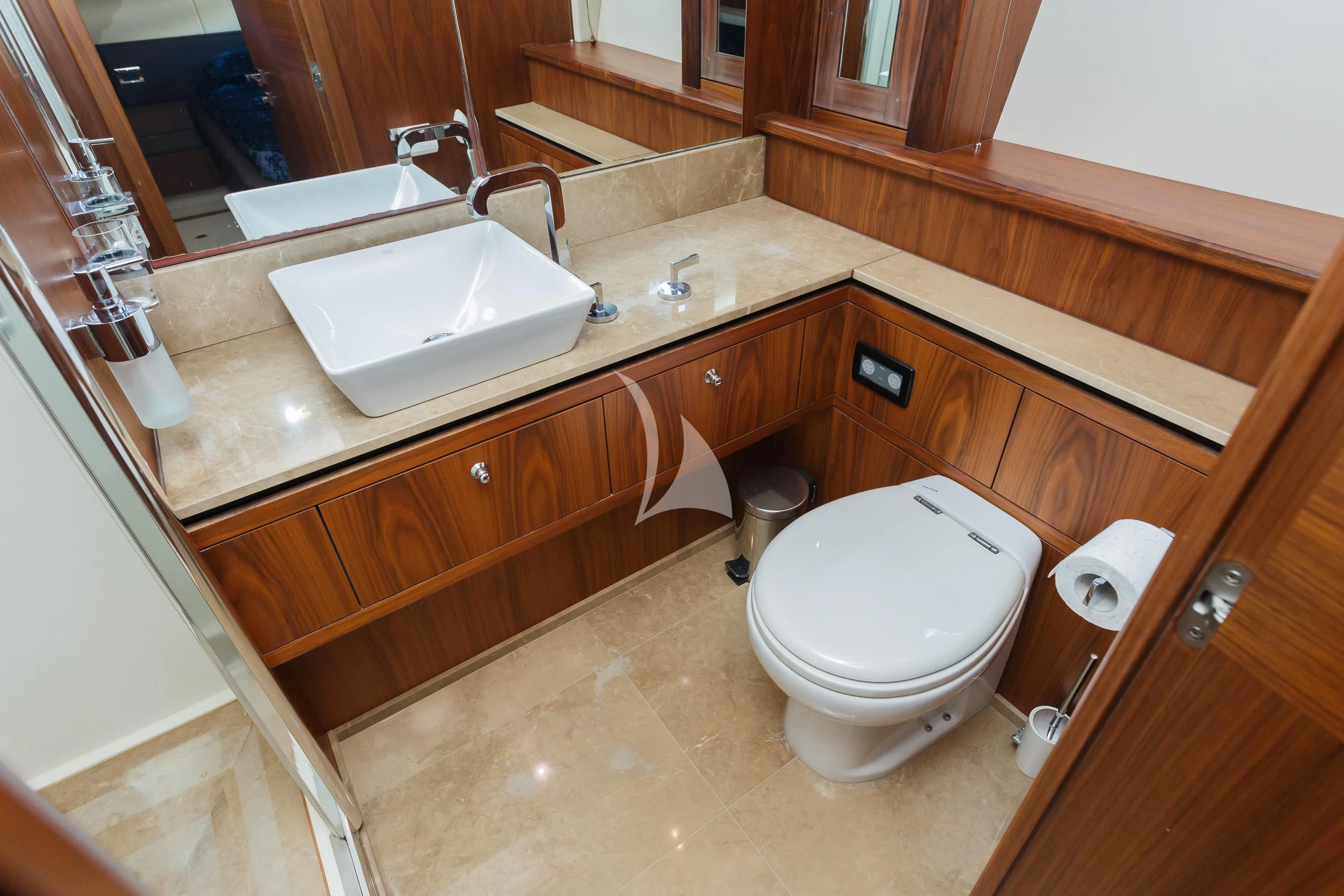 a bathroom with a sink and a toilet aboard THE BEST WAY Yacht for Sale