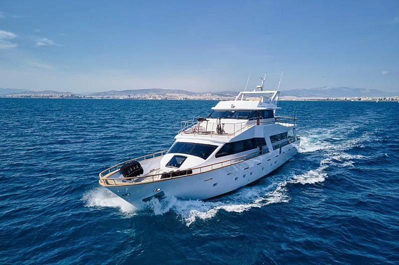 a boat on the water aboard WIDE LIBERTY Yacht for Sale
