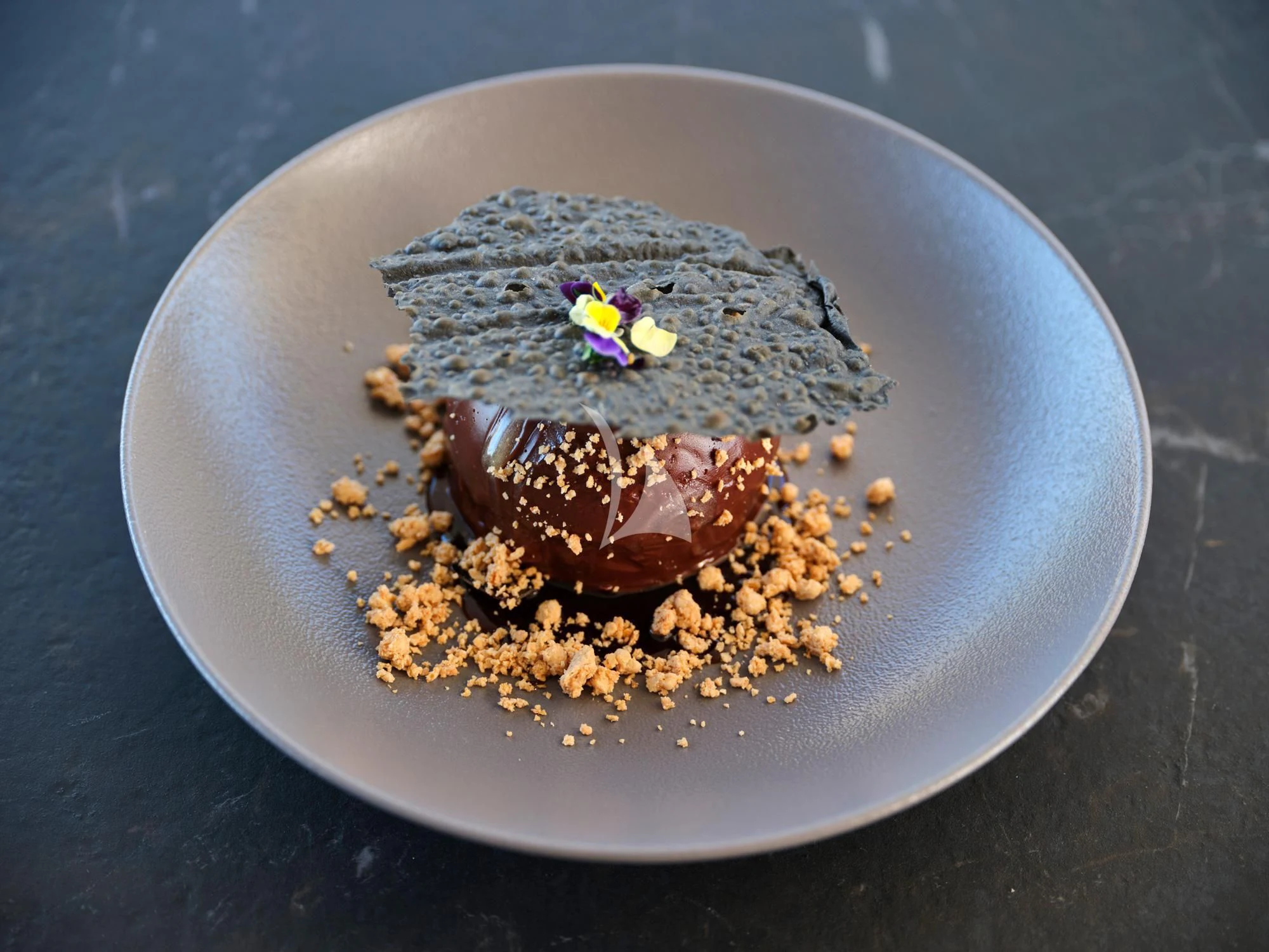 a plate of food aboard SEVEN S Yacht for Charter