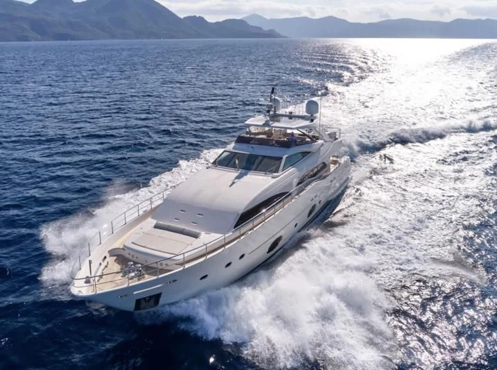 a boat on the water aboard SEVEN S Yacht for Charter