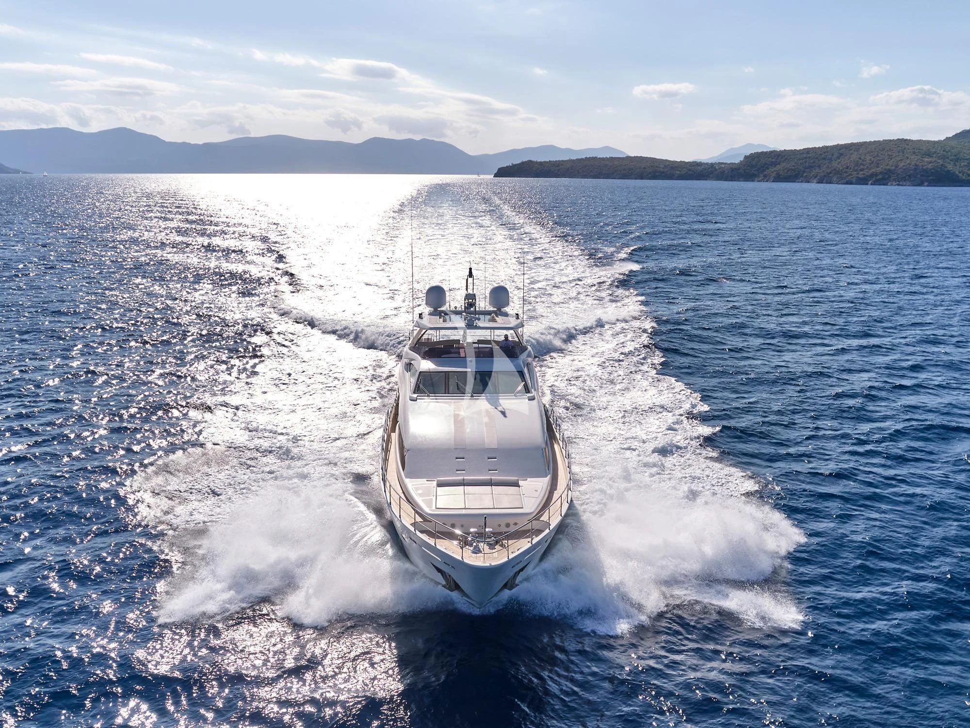 a boat on the water aboard SEVEN S Yacht for Charter