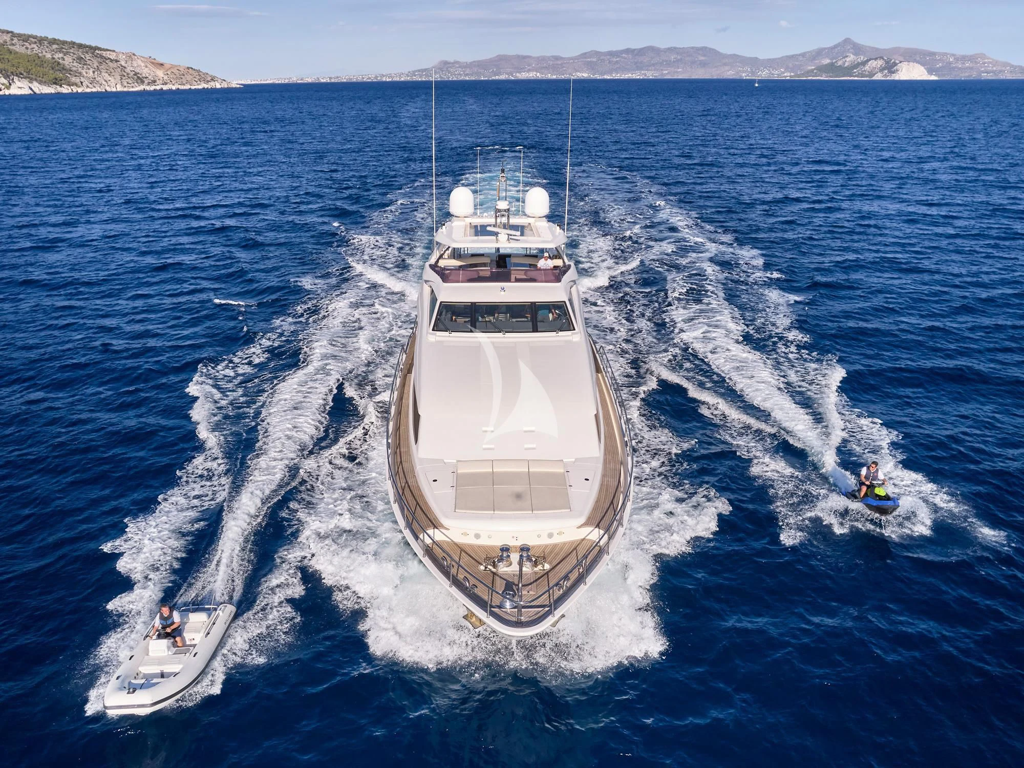 a boat on the water aboard SEVEN S Yacht for Charter