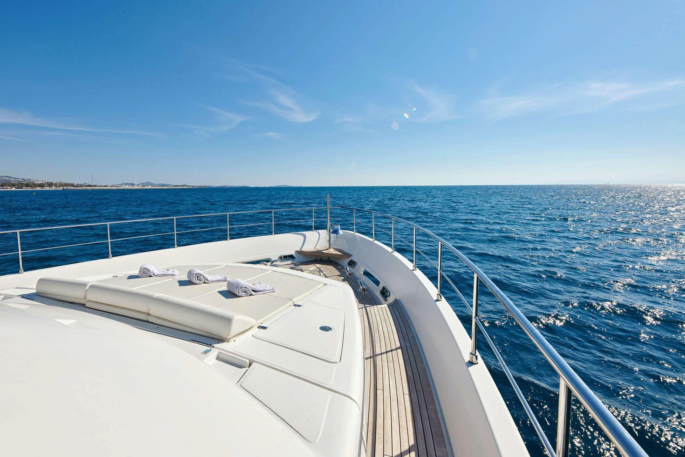 a boat on the water aboard SEVEN S Yacht for Charter
