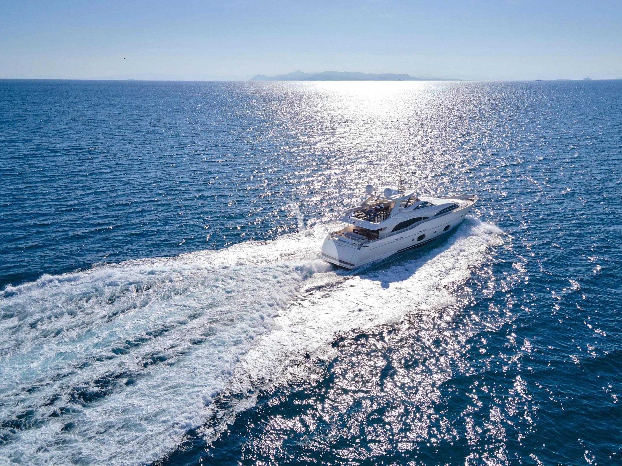 a boat on the water aboard SEVEN S Yacht for Charter