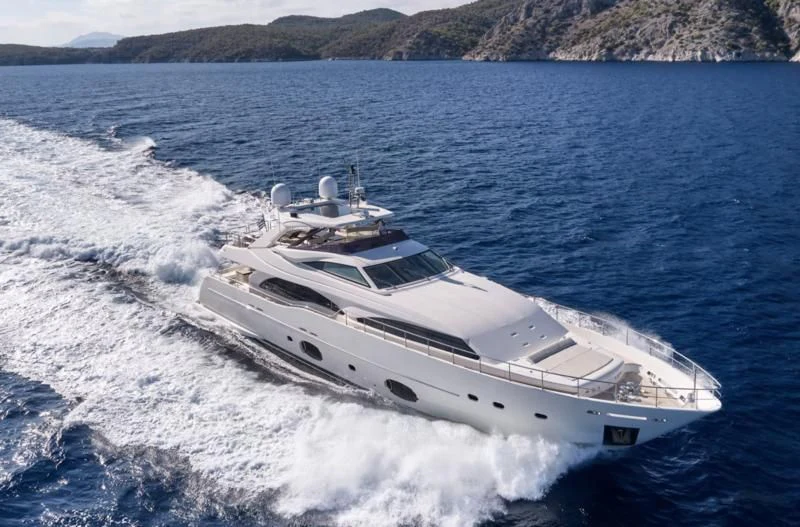 a boat on the water aboard SEVEN S Yacht for Charter