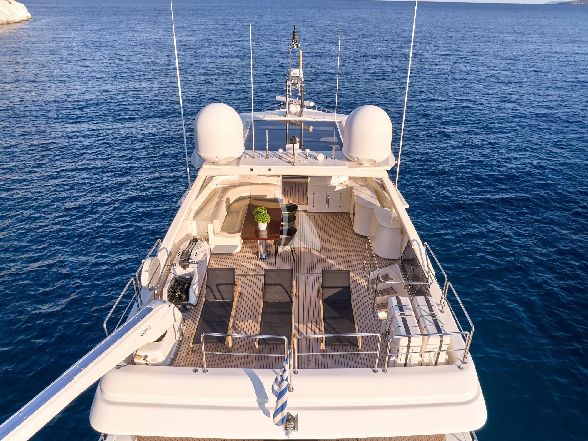 a boat in the water aboard SEVEN S Yacht for Charter