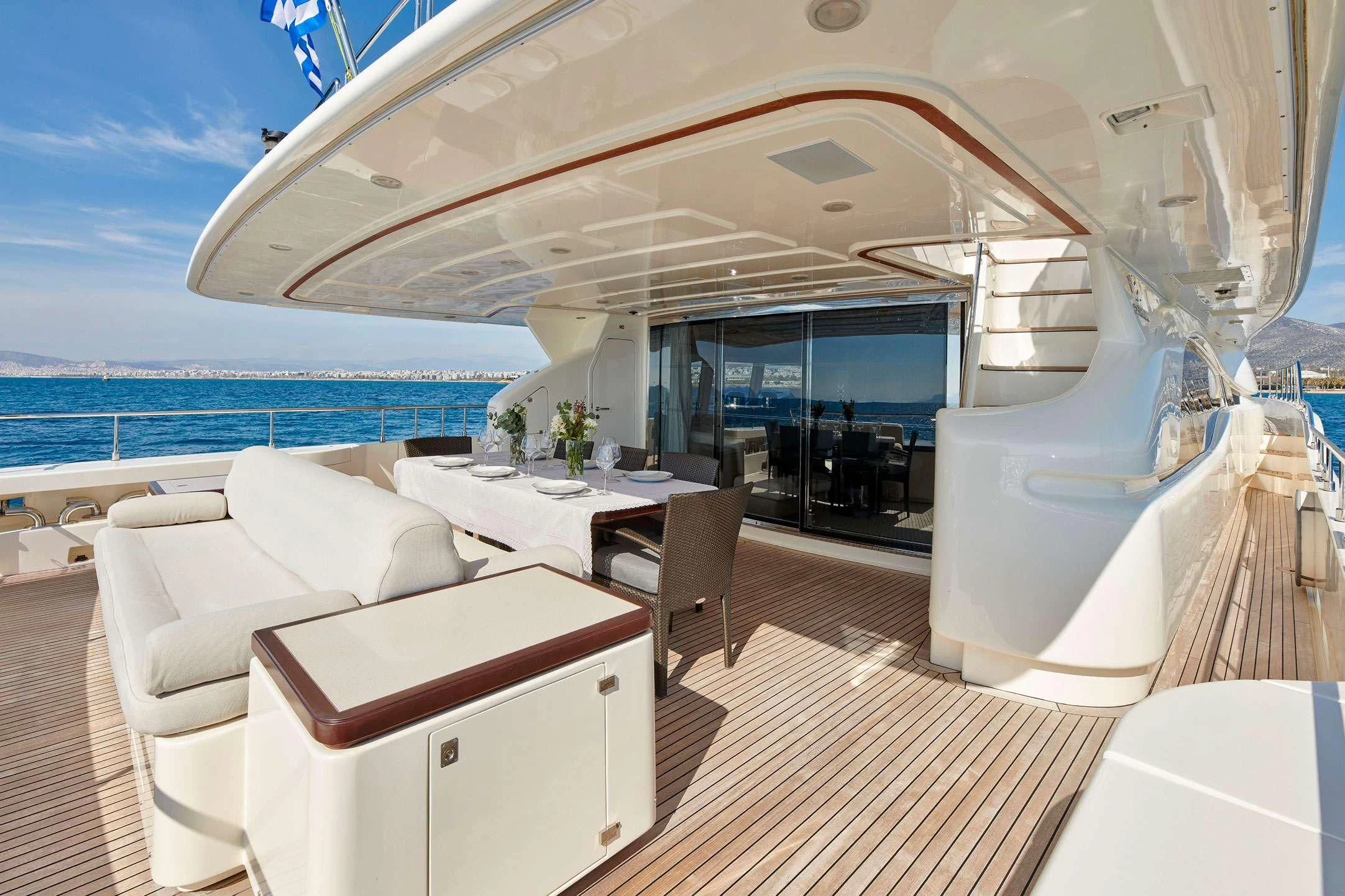 a boat on the water aboard SEVEN S Yacht for Charter