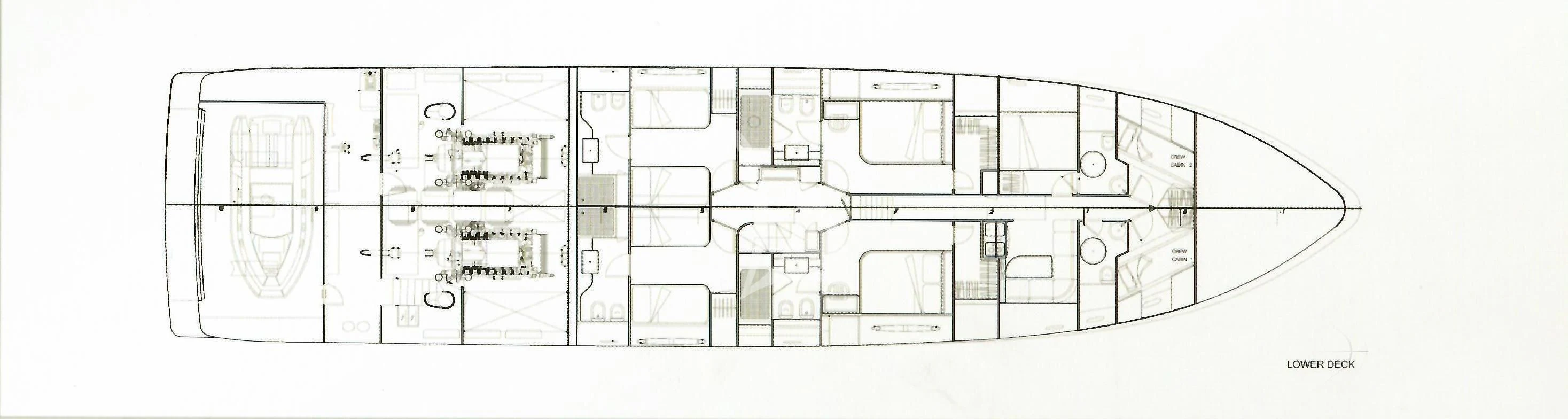 a sketch of a house aboard SEVEN S Yacht for Charter