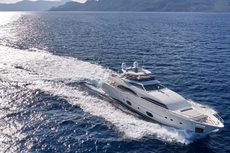 a boat on the water aboard SEVEN S Yacht for Charter
