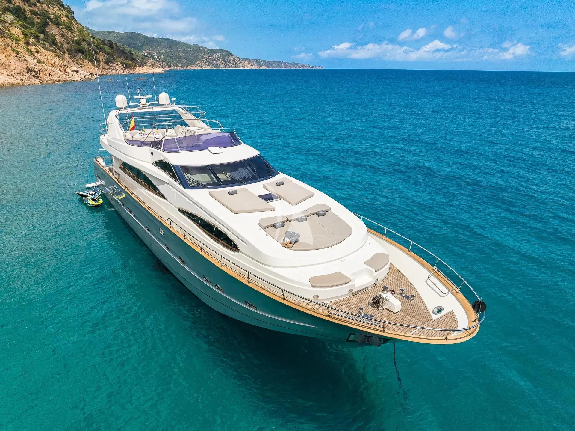 a white yacht in the water aboard KIAWAH II Yacht for Sale