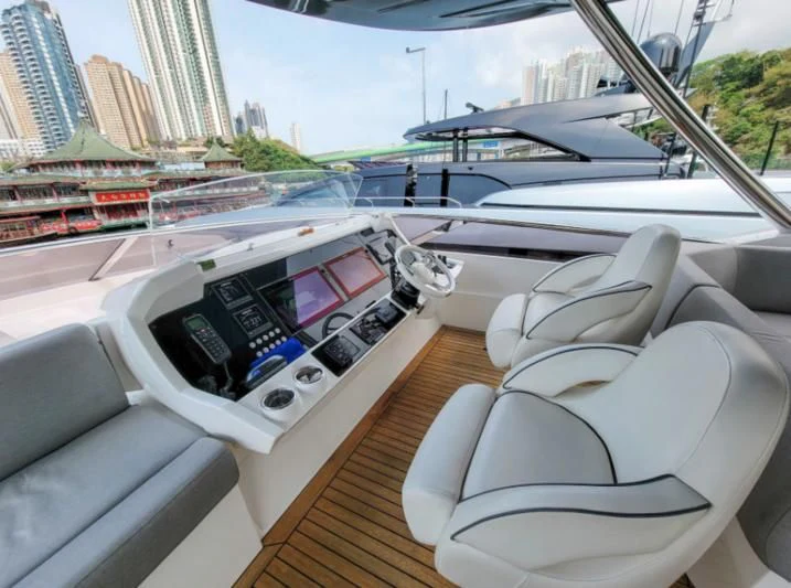 inside of a car aboard MY LILY Yacht for Sale