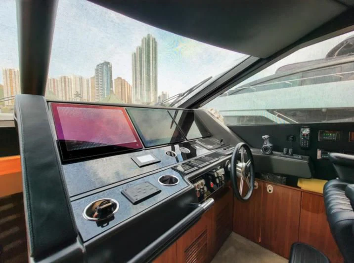 inside of a car aboard MY LILY Yacht for Sale