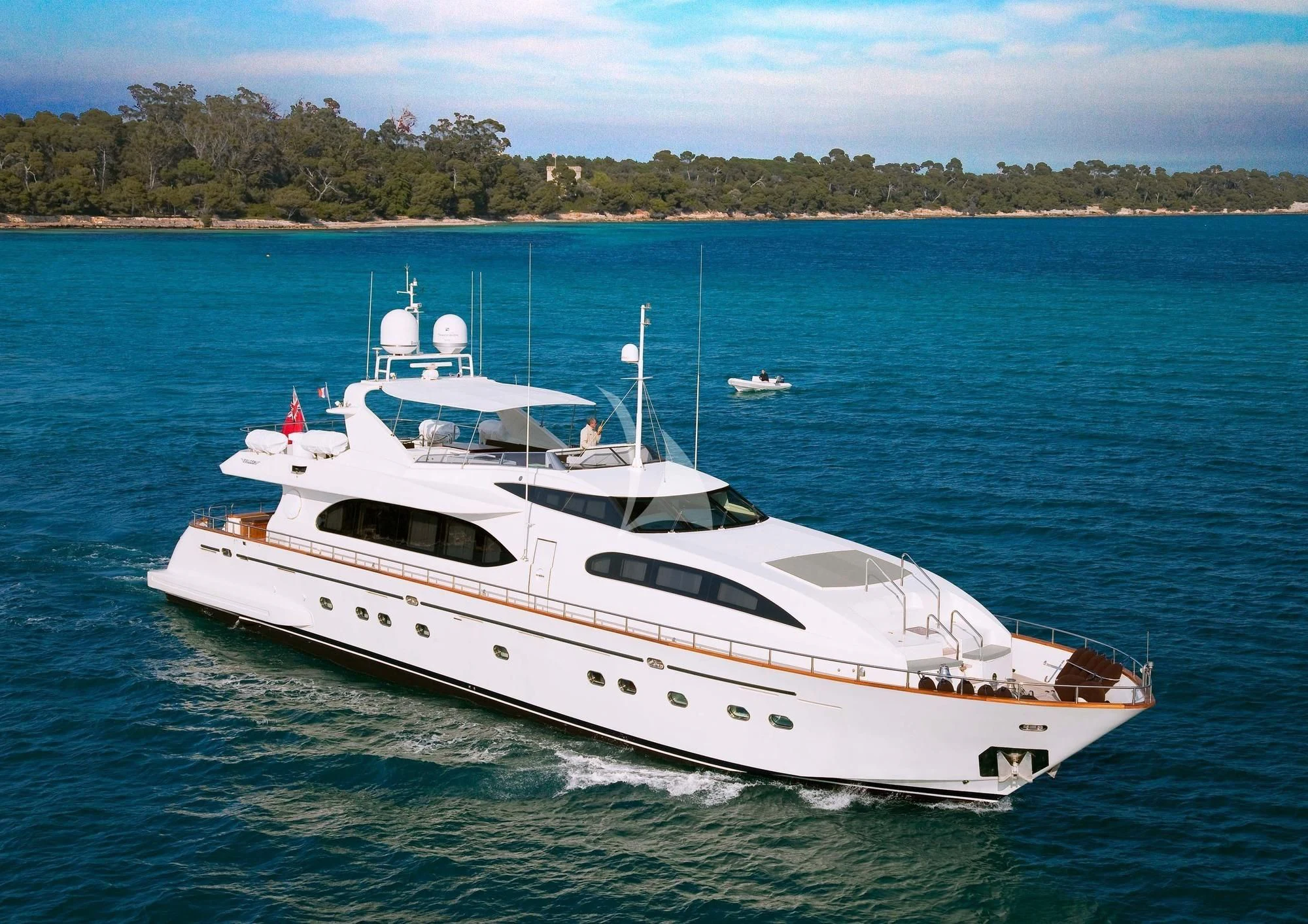 a white yacht in the water aboard YLANG YLANG Yacht for Sale