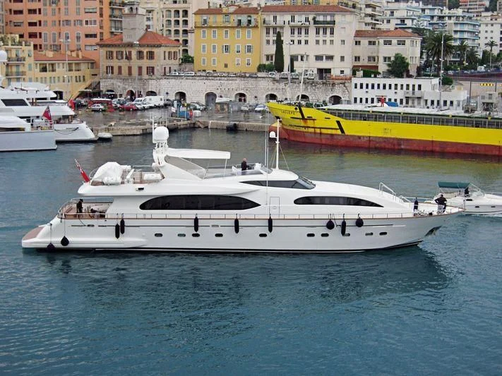 a white yacht in the water aboard YLANG YLANG Yacht for Sale