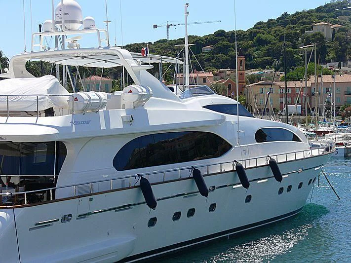 a white yacht in the water aboard YLANG YLANG Yacht for Sale