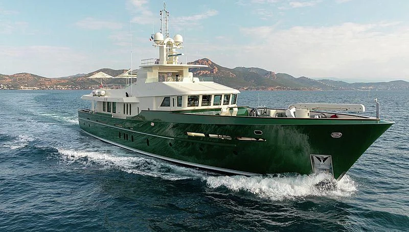 a boat in the water aboard W EXPLORER Yacht for Sale