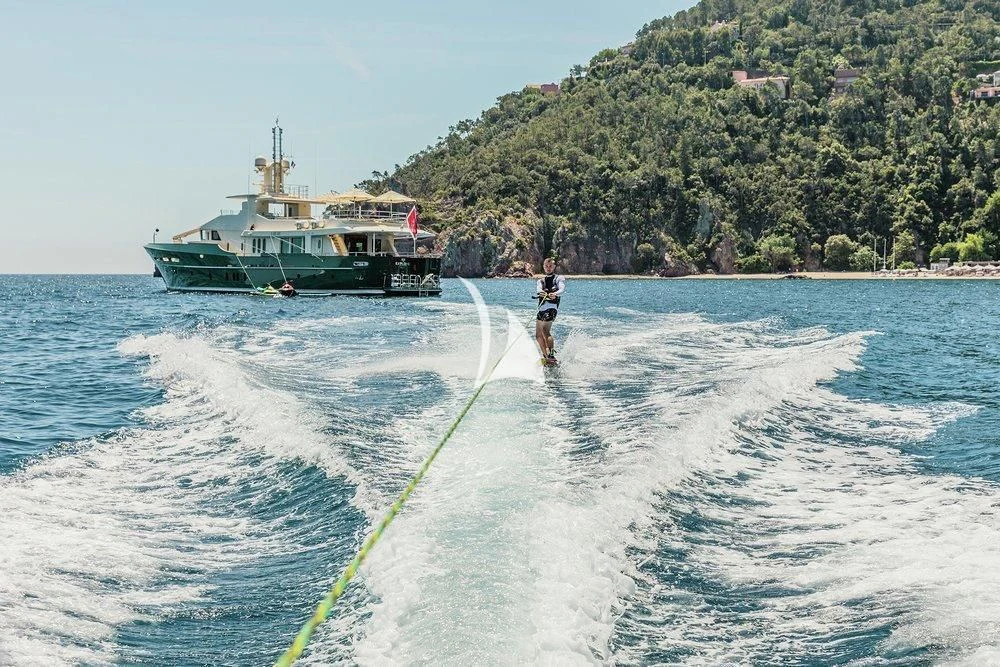 a person on a jet ski aboard W EXPLORER Yacht for Sale