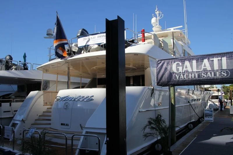 a large white boat aboard TRUST FUN Yacht for Sale