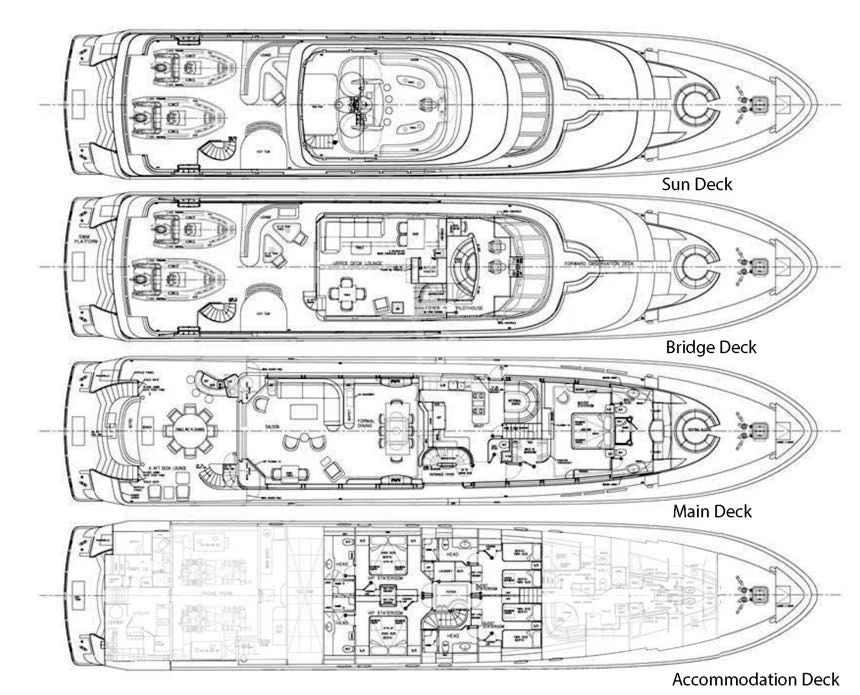 diagram, engineering drawing aboard TRUST FUN Yacht for Sale